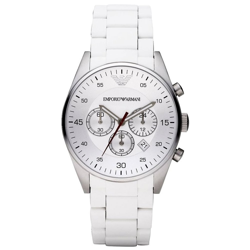 Emporio Armani Men's Chronograph Tazio White Watch - AR5859